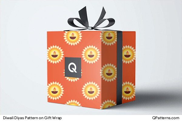 Diwali Diyas Pattern on gift-wrap