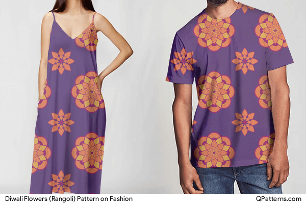 Diwali Flowers (Rangoli) Pattern on fashion