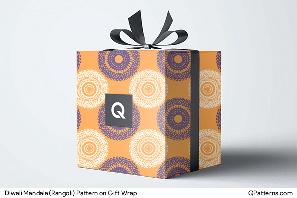 Diwali Mandala (Rangoli) Pattern on gift-wrap