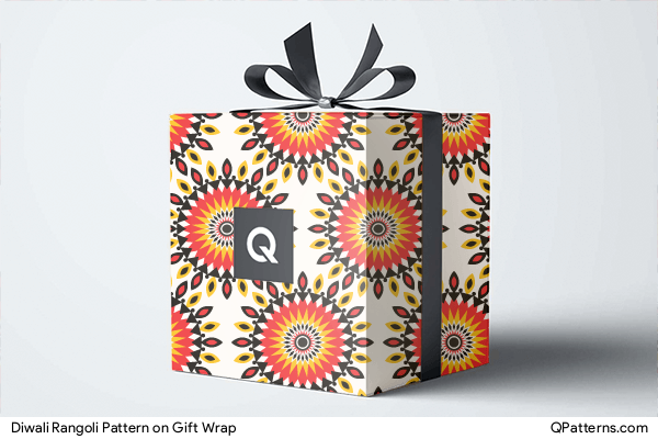 Diwali Rangoli Pattern on gift-wrap