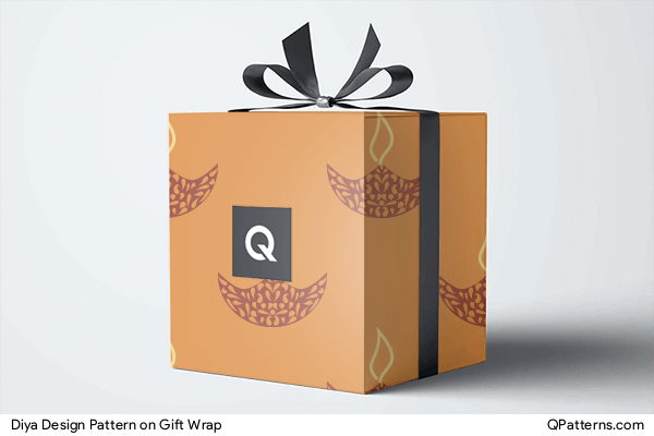 Diya Design Pattern on gift-wrap