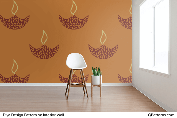 Diya Design Pattern on interior-wall