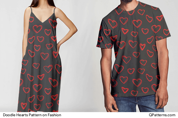 Doodle Hearts Pattern on fashion