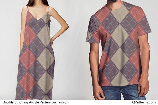 Double Stitching Argyle Pattern on fashion