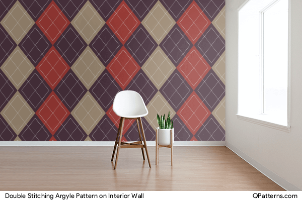 Double Stitching Argyle Pattern on interior-wall