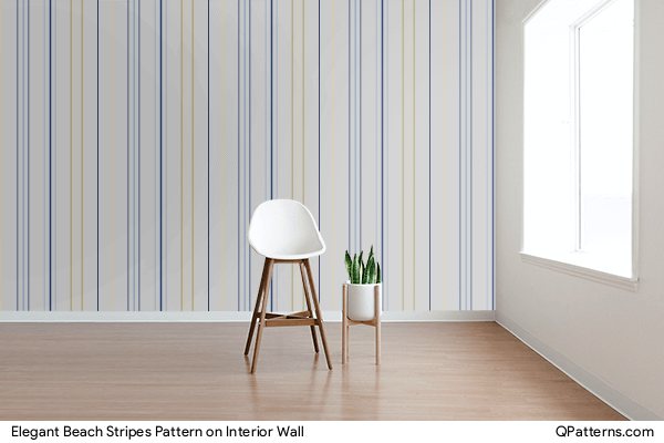 Elegant Beach Stripes Pattern on interior-wall