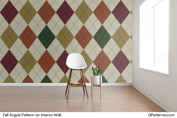 Fall Argyle Pattern on interior-wall