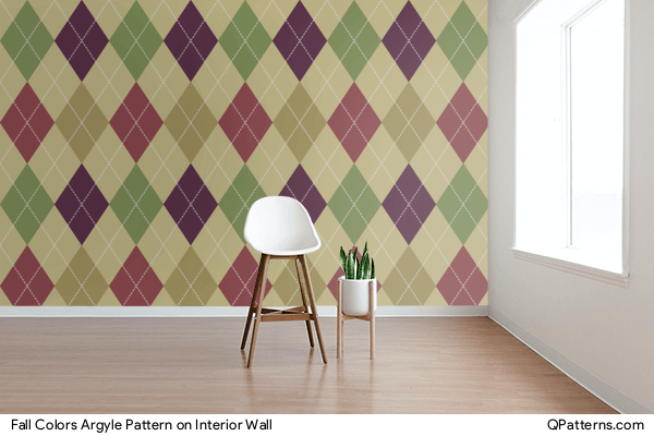 Fall Colors Argyle Pattern on interior-wall