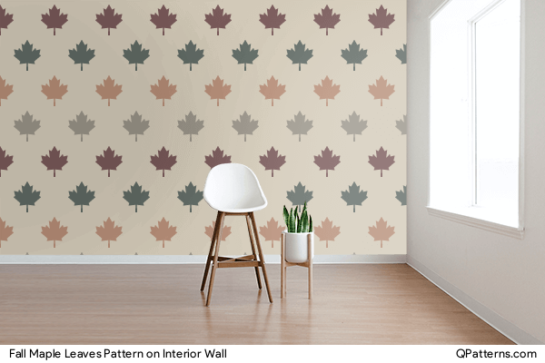Fall Maple Leaves Pattern on interior-wall