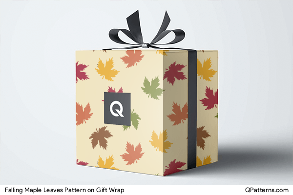 Falling Maple Leaves Pattern on gift-wrap