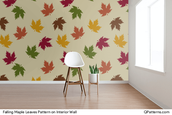 Falling Maple Leaves Pattern on interior-wall