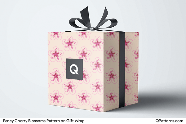 Fancy Cherry Blossoms Pattern on gift-wrap
