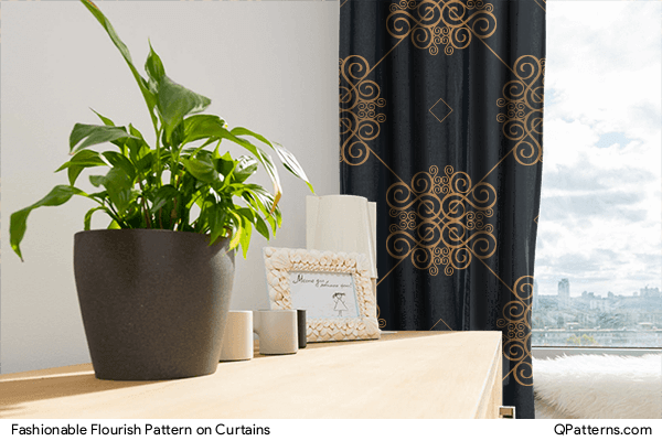 Fashionable Flourish Pattern on curtains