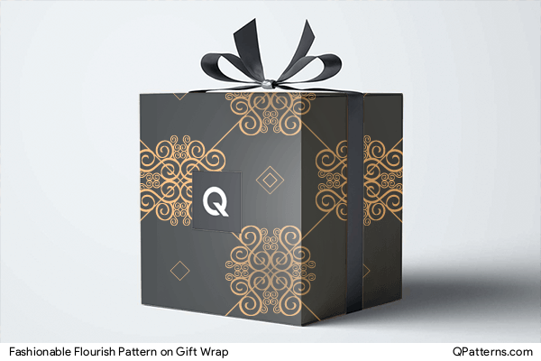 Fashionable Flourish Pattern on gift-wrap