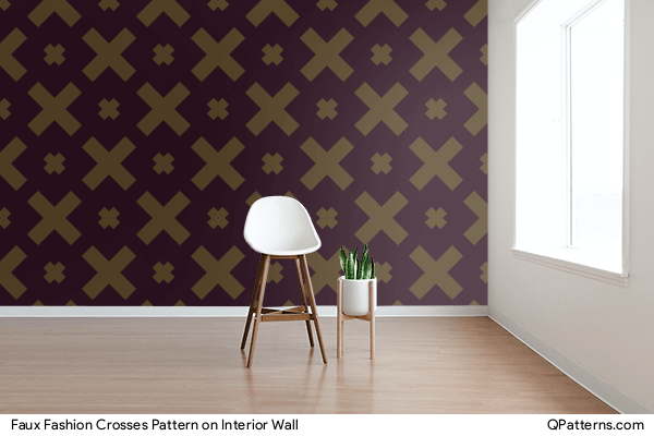 Faux Fashion Crosses Pattern on interior-wall