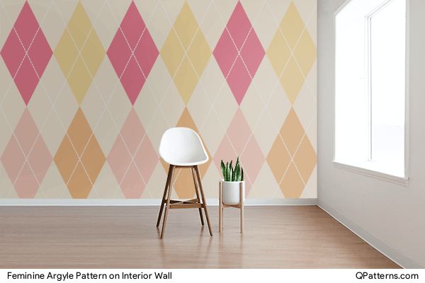 Feminine Argyle Pattern on interior-wall