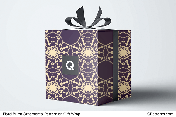 Floral Burst Ornamental Pattern on gift-wrap