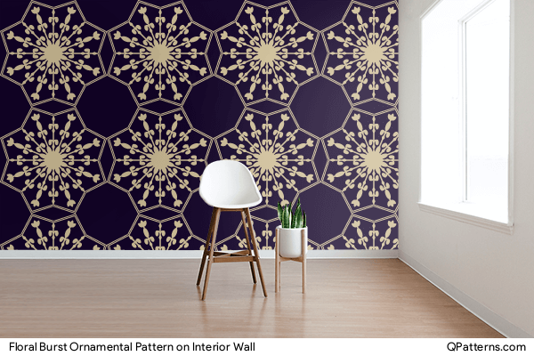 Floral Burst Ornamental Pattern on interior-wall