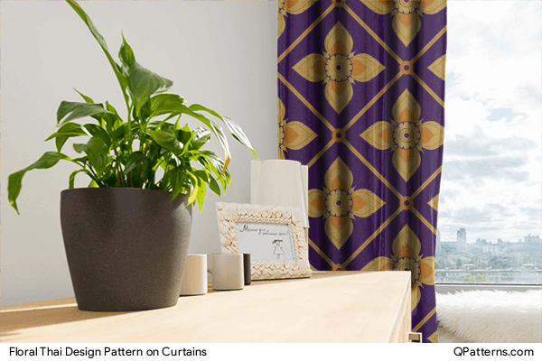 Floral Thai Design Pattern on curtains
