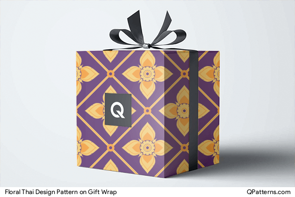 Floral Thai Design Pattern on gift-wrap