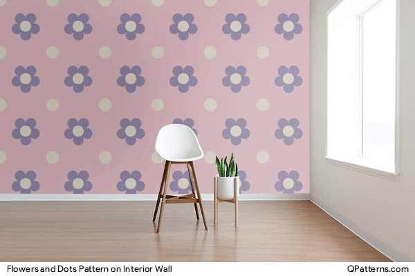 Flowers and Dots Pattern on interior-wall