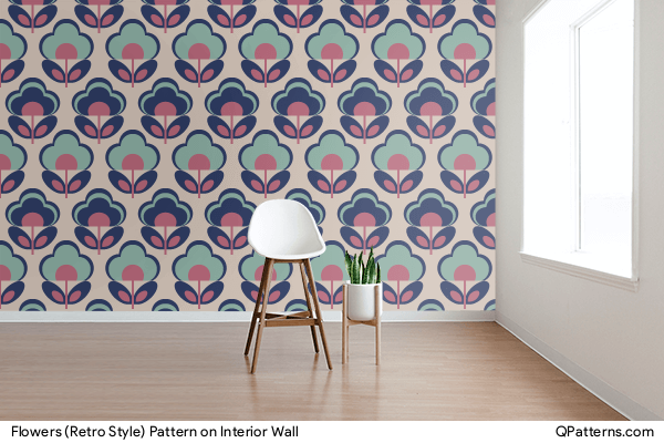 Flowers (Retro Style) Pattern on interior-wall
