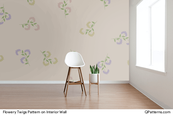 Flowery Twigs Pattern on interior-wall