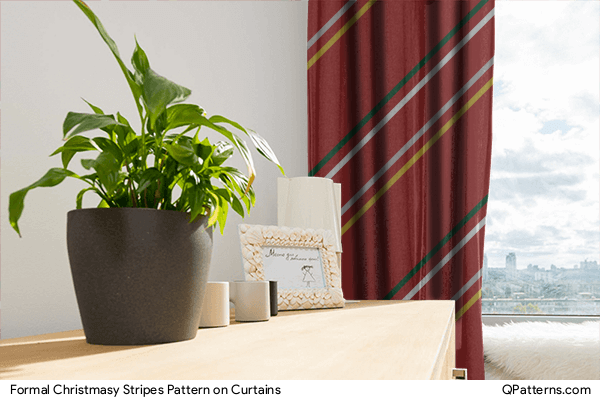Formal Christmasy Stripes Pattern on curtains