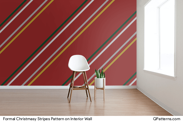 Formal Christmasy Stripes Pattern on interior-wall