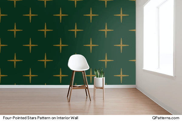 Four-Pointed Stars Pattern on interior-wall