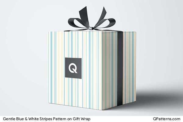 Gentle Blue & White Stripes Pattern on gift-wrap