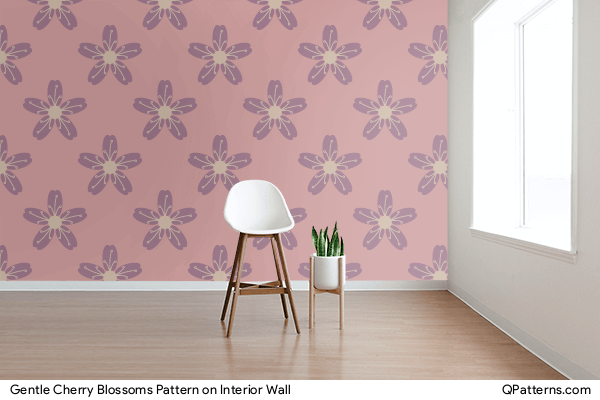 Gentle Cherry Blossoms Pattern on interior-wall
