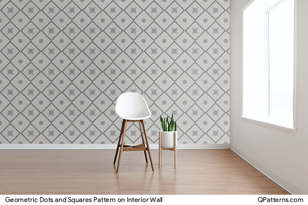 Geometric Dots and Squares Pattern on interior-wall