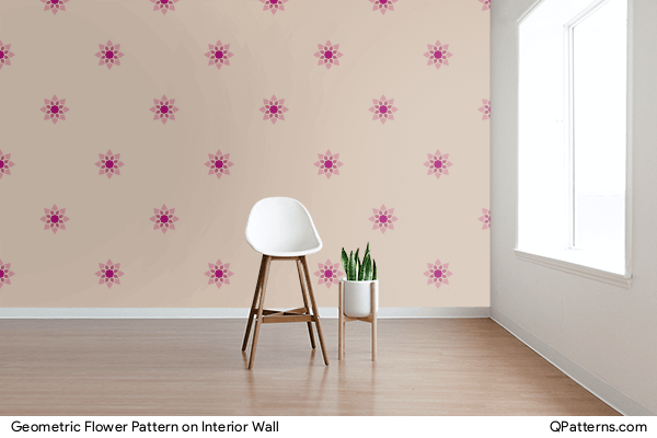 Geometric Flower Pattern on interior-wall