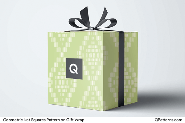 Geometric Ikat Squares Pattern on gift-wrap