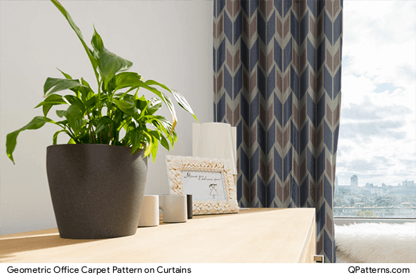 Geometric Office Carpet Pattern on curtains