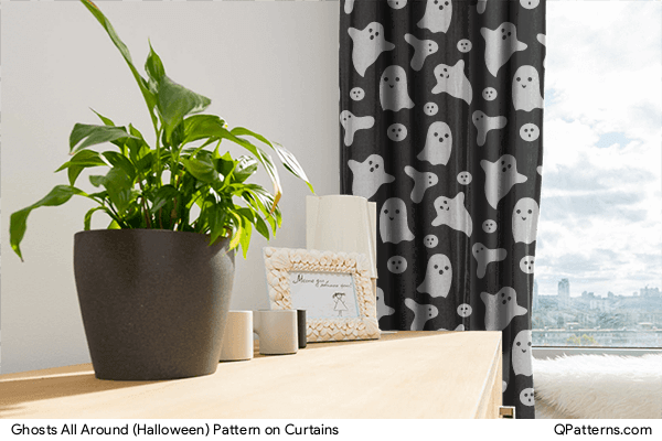 Ghosts All Around (Halloween) Pattern on curtains