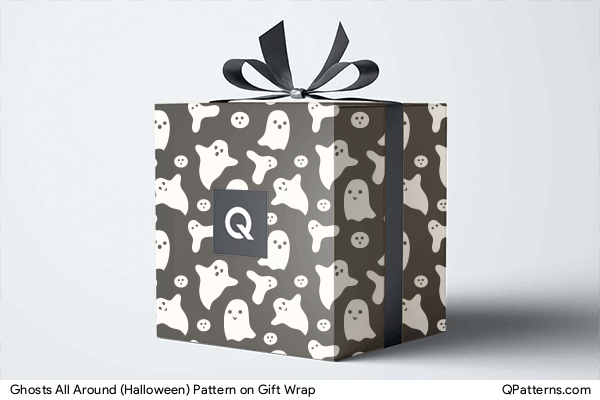 Ghosts All Around (Halloween) Pattern on gift-wrap