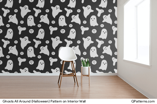 Ghosts All Around (Halloween) Pattern on interior-wall