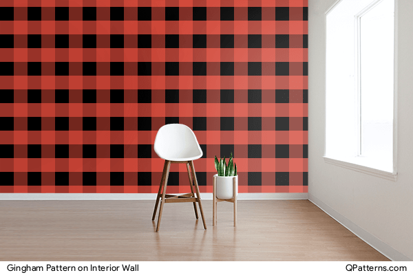Gingham Pattern on interior-wall