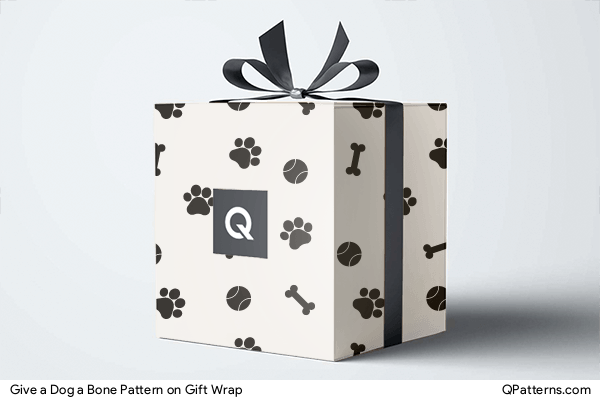 Give a Dog a Bone Pattern on gift-wrap