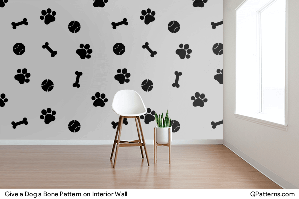 Give a Dog a Bone Pattern on interior-wall