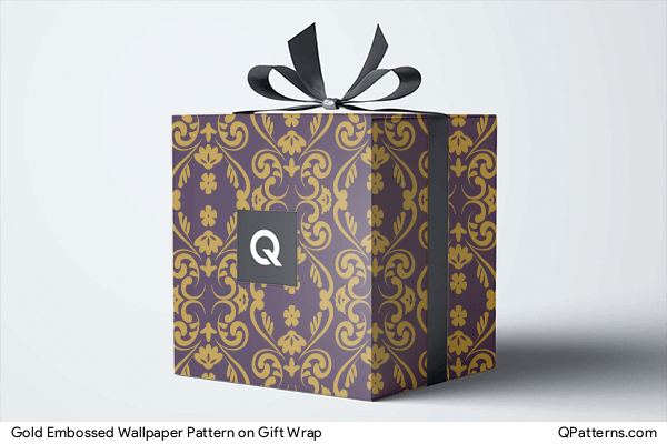 Gold Embossed Wallpaper Pattern on gift-wrap