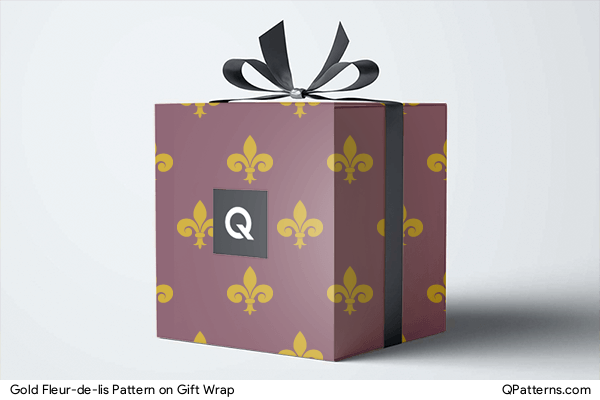 Gold Fleur-de-lis Pattern on gift-wrap