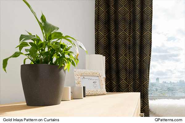 Gold Inlays Pattern on curtains