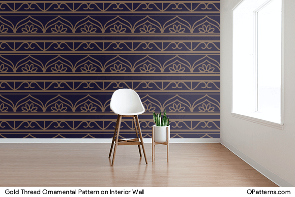 Gold Thread Ornamental Pattern on interior-wall