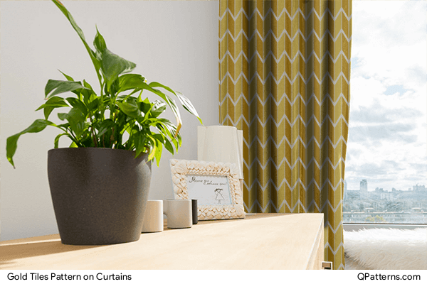 Gold Tiles Pattern on curtains