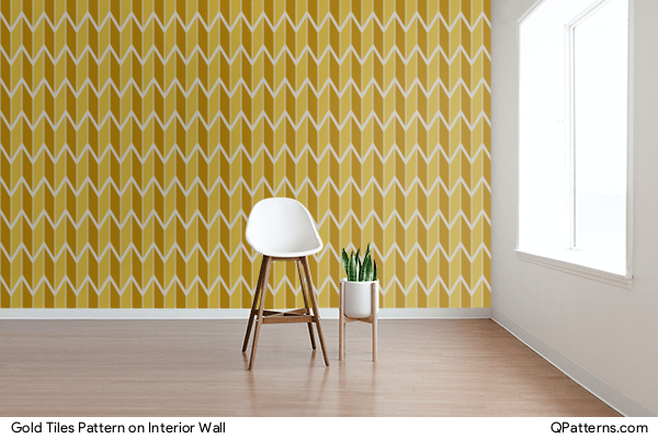 Gold Tiles Pattern on interior-wall