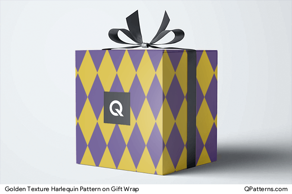 Golden Texture Harlequin Pattern on gift-wrap