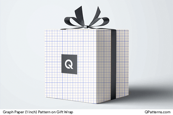 Graph Paper (1 Inch) Pattern on gift-wrap
